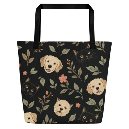 Pets and Botanicals tote — black front